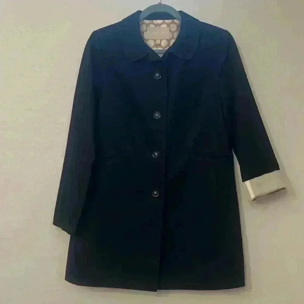 Banana Republic Navy Blue Womens Pea Coat, Size S - Picture 8 of 8